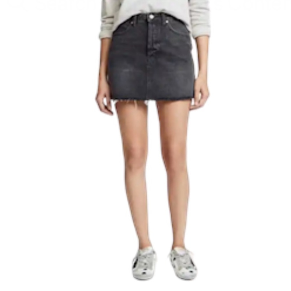 Free People Rugged  A Line  Denim
Mini Skirt in Grey Black Size 27